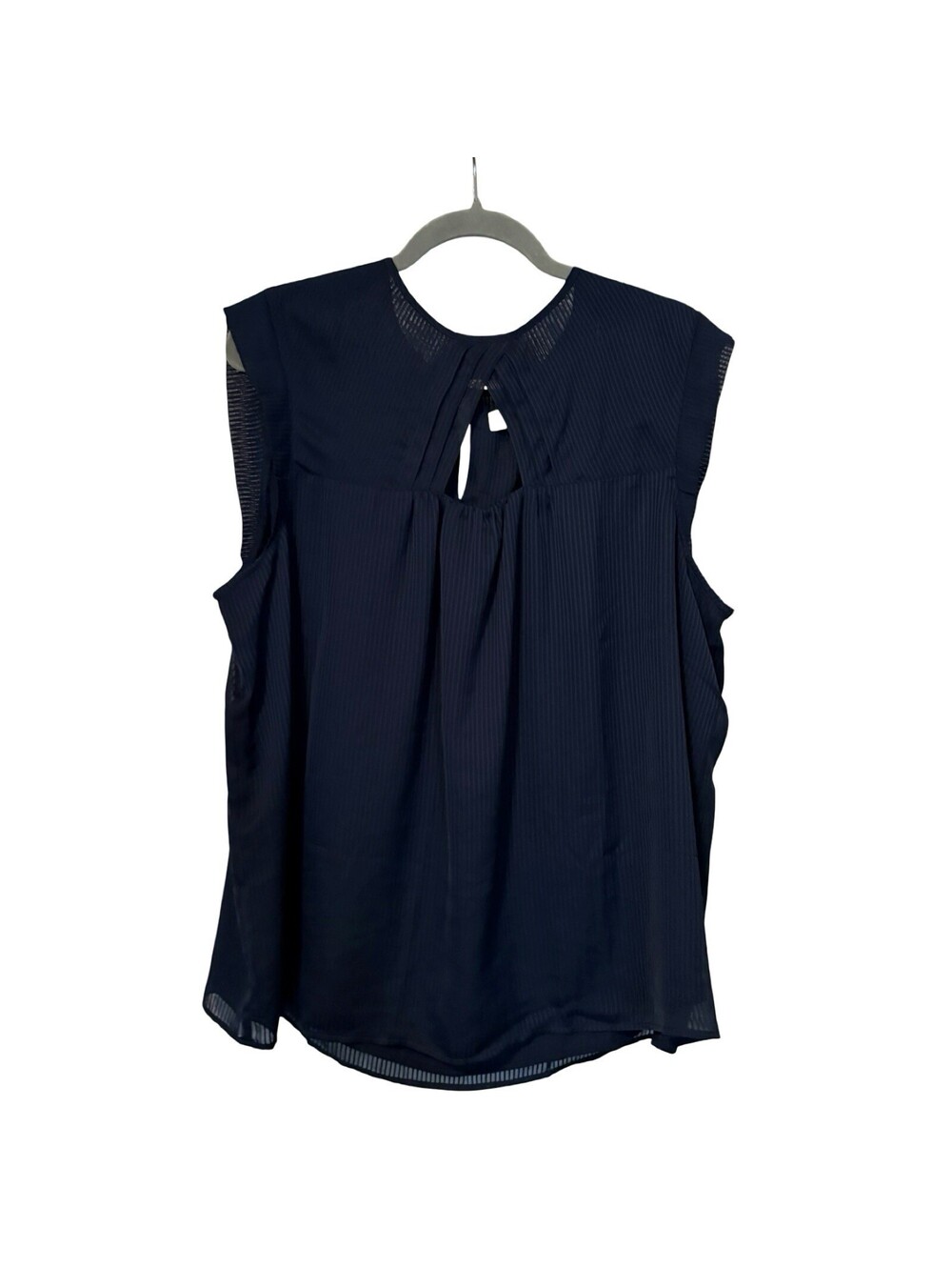 LOFT Tank Top Women's XXL Blue Striped Keyhole Sleeveless Lightweight Shirt
